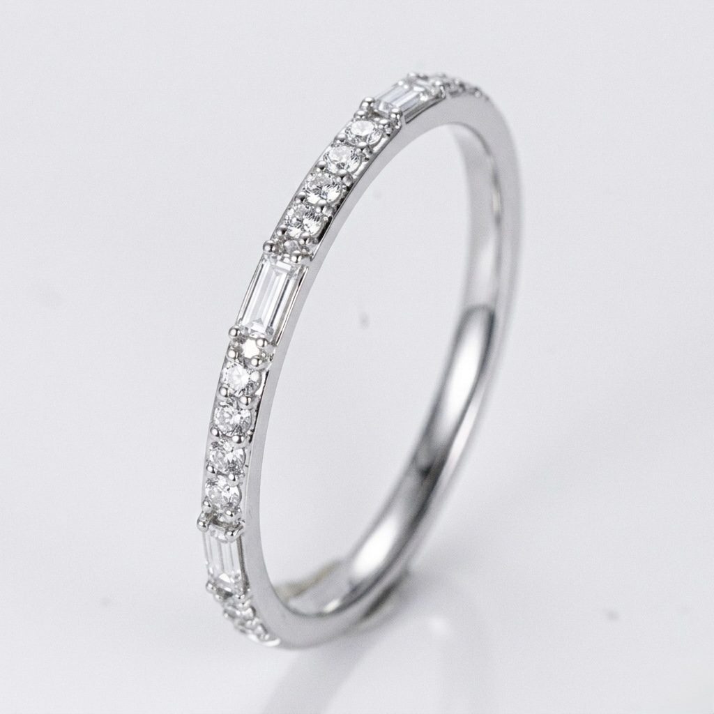 Baguette and Round Diamond Eternity Band