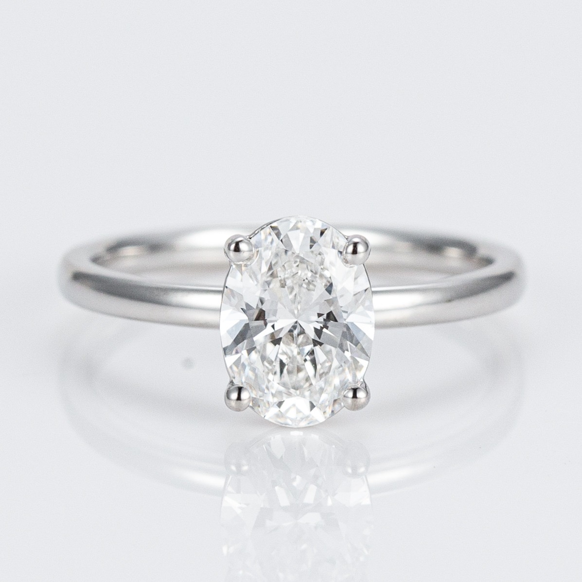 Oval Solitaire Diamond Ring