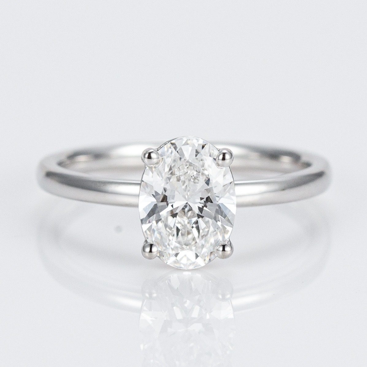 Oval Solitaire Diamond Ring